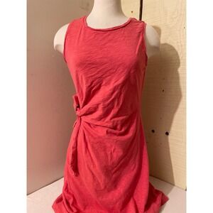 Talbots Womens Size Large Petite Sleeveless Coral‎ Dress Tie Summer Sundress